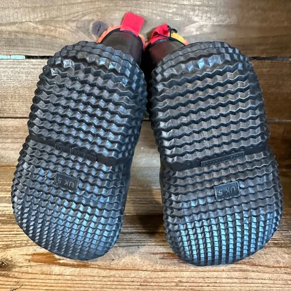 New Kids Hunter Black Rainbow‎ Sherpa Lined Rubber Snow Winter Boots Size 7 C